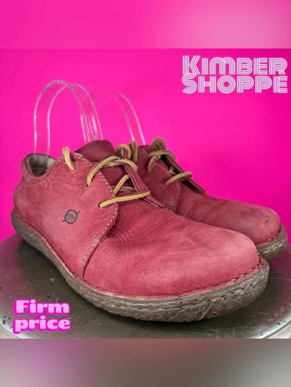 Born Red Leather Lace-Up Casual Oxford US 8 EU 39 UK 6